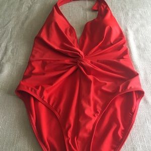 Ted Baker London red halter swimsuit